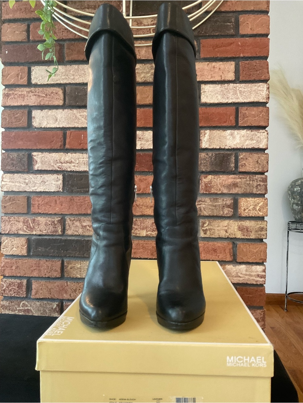 Michael Kors Black Over-the-Knee Leather Boots